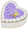Eterfield Konservierte Rosen in Herzform Box 47 Stück Forever Flowers Rose Box Blumen Geschenk für Ihre Frau Valentinstag Muttertag (hellviolette Rosen, Herz weiße Wildlederbox)