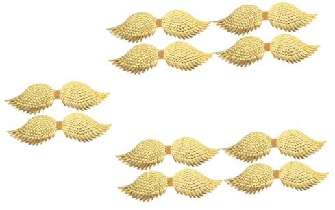 LIFKOME 10 Piezas ropa de alas de ángel puntal de ala gran ala de hadas decoración de fiesta angel wings accesorios fiesta accesorios de ala de cosplay ala de fiesta cosplay Paño Golden