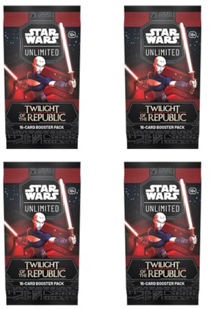 Star Wars Unlimited: Twilight of The Republic English | 4 x Booster Packs + Heartforcards® Shipping Protection