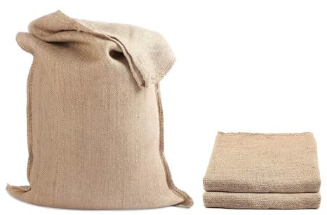 2PCS Large Hessian Potato Sack, Vegetable & Potato Storage Sack, Open-Top Burlap Sack for Storage, Breathable, Durable