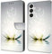 CLM-Tech Étui de Protection pour téléphone Portable Compatible avec Samsung Galaxy A16 5G, Housse en Cuir synthétique, à Rabat, Coque avec Support et Compartiments pour Cartes, Motif Lampe Lotus