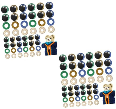 jojofuny 4 Ensembles Yeux en Peluche Dessin Animé Fournir Rose Briller Mobile Bleu Yeux De Sécurité pour Poupées en Plastique Petits pour Le Bricolage Faux 60 Pièces * 4