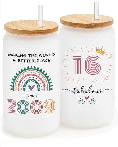 GiftGem Regalo per il 16° compleanno per ragazze, regalo per il 16° compleanno per ragazze, tazza di coca cola, tazza da viaggio personalizzata e creativa, regalo di compleanno per figlia, nipote