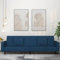 Emmtore Schlafsofa 2-Sitzer, Schlafcouch mit 2 Kissen, Gästebett mit Holzrahmen, Sofabett Tagesbett Couch Sofa Ausziehbar,Samt,Blau,Mit Armlehnen