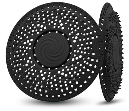 Silicone Shower Drain Hair Catcher, Sink Strainer Hair Catcher, Replacement Shower Hair Stopper Drain Protector for Bathroom Bathtub Kitchen (Black)