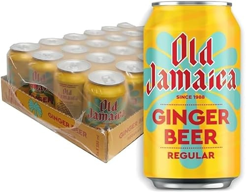 Old-Jamica Ginger Beer, 330ml Cans – Soft Drink Made with Authentic and Natural Root Ginger – Crisp, Refreshing & Classic Taste – Original Caribbean Flavour (Pack of 24)