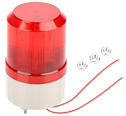 Sirène d'alarme externe 220V avec lumière stroboscopique LED rouge et alarme sonore 100dB - facile à installer pour sécurité industrielle et domestique