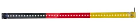 All Ride LED-Lichtleiste 60 cm Schwarz Rot Gold – Deutsche Nationalfarben – 45 LEDs – USB-A Anschluss – Saugnapf-Montage – LKW-Innenbeleuchtung für Auto, KFZ, Wohnmobil