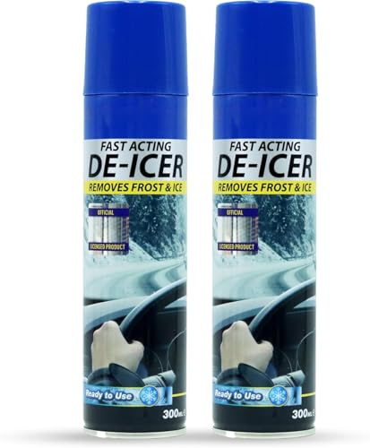 APISHED De Icer Spray 2 x 300ml – Fast-Acting Car Windscreen & Window Defroster | Quick Ice Remover for Frost, Snow & Ice | Winter Vehicle Care