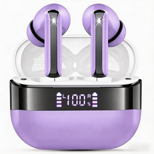 Cuffie Bluetooth 5.4, 2024, cuffie senza fili in-ear con microfono ENC, 48H, cuffie senza fili, bassi profondi IP7, impermeabili, auricolari Bluetooth, blu chiaro