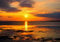 XXL Poster 100 x 70cm (S-844) Blick aufs ruhige Meer beim Sonnenuntergang (Lieferung gerollt!)