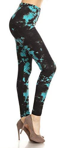 Leggings Depot Leggings mit hoher Taille für Damen, Batik- und Stoffdruck, Reg, Plus, 1 x 3X, 3 x 5X, Ocean Deep, Einheitsgröße Mehr