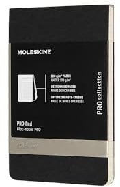 Moleskine Professioneller Block (Pocket/A6, Liniert, Kartoneinband) Schwarz