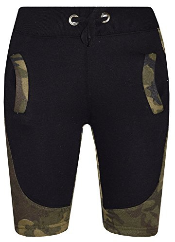 A2Z 4 Kids Boys Girls Camouflage Print Contrast Panel Fleece Chino Shorts Casual Knee Length Half Pants Ages 5-13