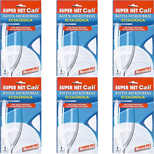 Super Net Cali Bayeta Cristalería de Microfibras (Blanca - Pack 6 uds)