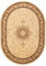 Carpeto Teppich Oval Orientteppich Creme 200 x 300 cm Medaillon Konturenschnitt Muster Iskander Kollektion