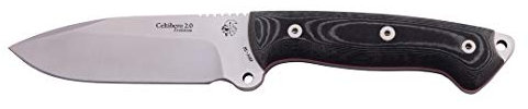 J&V Adventure Knives JV Cuchillo CELTIBERO 2,0 MICARTA Negra para Caza, Pesca, Supervivencia y Bushcraft Realizado en Albacete + Portabotellas de Regalo