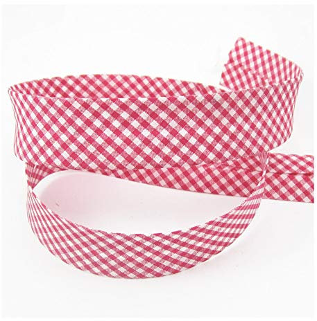 Schrägband Vichy mini karo, 30mm, Kanten-band, nähen, Meterware, 1meter (pink)