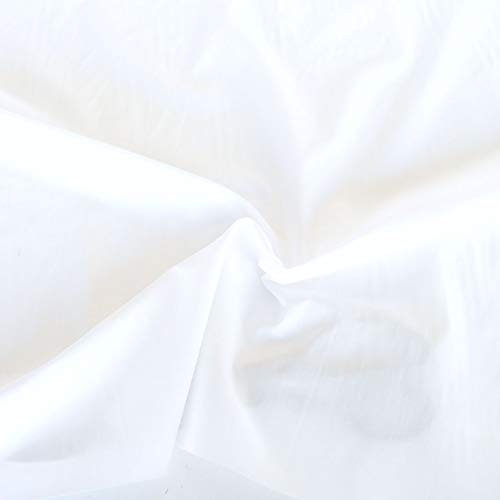 TOLKO Baumwollstoff Meterware | Weiche Popeline für Kleid Rock Bluse | Vorhang Gardine Sonnenschutz | Stoffe zum Nähen Meterware Baumwolle Dekorieren 145cm Breit (Weiß)