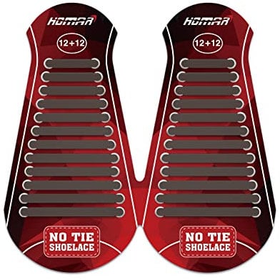 HOMAR Lacets Élastique pour Adultes et Enfants No Tie Lacets Silicone sans Laçage pour Baskets Chaussures de Planche Bottes Lacet Élastique sans Nœud