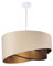 Licht-Erlebnisse Hängelampe Stoff Metall in Weiß Beige Braun Gold Esstisch Esszimmer Ø50 cm E27 Doppelschirm Design Pendelleuchte Wohnzimmer MARLON