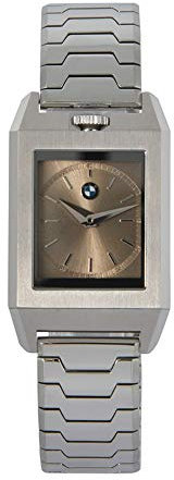 BMW Classic Damen Edelstahl 3 Zeiger Uhr in Silber mit Bronzezifferblatt BMW4004