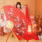 XKMY Bridal Fan in lace Super Big Large Huge Chinese Paper Fan Decoration Hang Wall In National Customs Wedding Arrangement (Color : 50x88cm)
