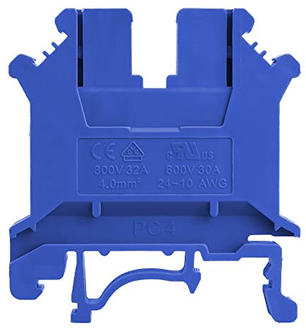 Reihenklemme 4mm2 Durchgangsklemme Blau Durchgangsreihenklemme Installationsklemme Schraubklemme VDE UL