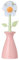 Vigar - Cepillo Fregar Platos - 8 x 7,5 x 25,5 cm - Modelo Florganic - Soporte con Forma de Jarrón para Dejar el Cepillo - Lavaplatos con Flor - Limpia sin Rayar - Jarrón Rosa