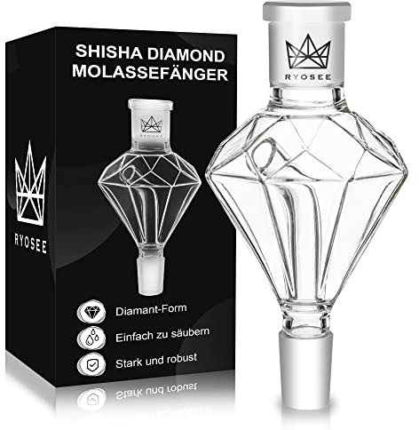 Ryosee Shisha Molasses Catcher Transparent 18/8 Cut Precooler Attachment Made of Thickened Glass