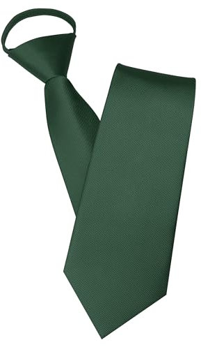 JEMYGINS Krawatte Herren mit Gummizug - Bereits Gebundene Krawatte Rot Hochzeit Schlips