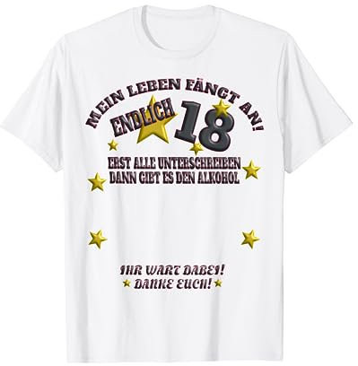 18. Geburtstag Mädchen und 18. Geburtstag Junge Gästebuch T-Shirt