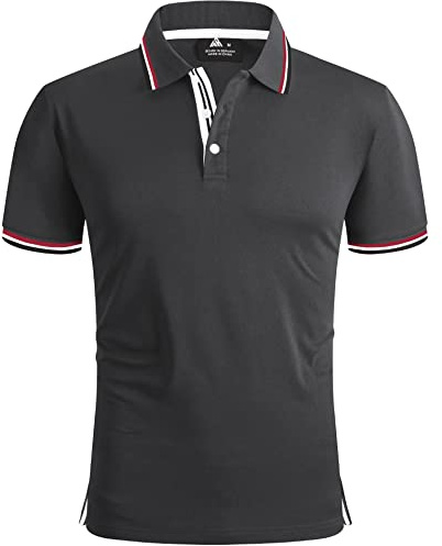 geeksport Polos Hommes Manches Courtes Coupe Régulière T-Shirts Sport Séchage Rapide Respirant Polo Chemise Eté Golf Extérieur Polo Hommes