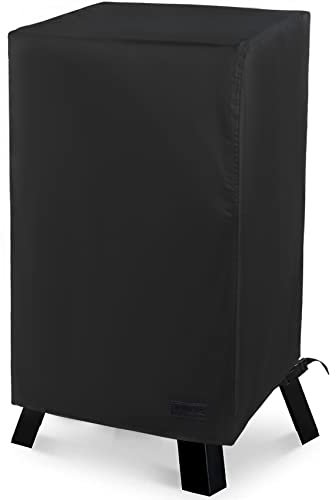 NettyPro Smoker Cover Heavy Duty Waterproof 30 Inch for Masterbuilt Cuisinart Dyna-Glo Charbroil Digital Electric Propane Vertical Smoker, Fade and UV Resistant, 19 W x 18 D x 33 H, Black