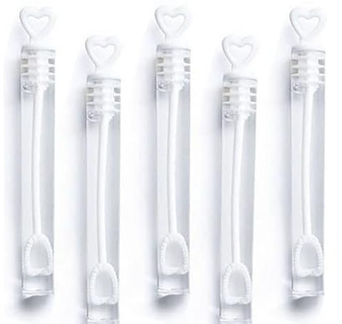 96x Seifenblasen Röhrchen Weiß mit Herz Wedding Bubbles Hochzeit Mitbringsel Dekoration