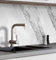 MyMaxxi Küchenrückwand Folie selbstklebend matt - einfache Montage ohne Bohren 0,4mm stark Versteift - Motiv Marmor weiß 60cm hoch - Spritzschutz Küche Klebefolie - Mauer Steine 180 x 60cm