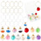 SUNNYCLUE 1 Box 15Pcs Wine Glass Charms UK Drinks Identification Tags Rhinestone Drink Tag Custom Glass Identifiers Glass Ball Charm Dried Flower for Wedding Holiday Birthday DIY Party Making Kit