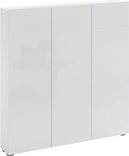 möbelando Schuhschrank >SPAZIO< (BxHxT: 110,2x115x18,6 cm) in weiß aus Holzwerkstoff