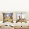 Ulticool - Kissenhülle - Safari Tere Natur Giraffe Elefant - Set von 2 Motiven – 45 cm x 45 cm - Dekokissen ohne Füllung - Kissenbezug Zubehör für Sofa/Bett - Khaki Beige