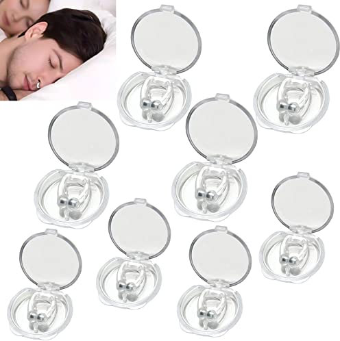 8 pinzas antironquidos para la nariz, tapón magnético para la nariz, clip antironquidos profesional eficaz que ayuda a dejar de roncar para un sueño cómodo y una mejor respiración