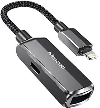 Mcdodo Adaptateur USB 3.0 OTG Lightning, câble pour iPhone, charge rapide, transfert de données haute vitesse, compact et durable, idéal pour les voyages et l'utilisation quotidienne, noir