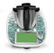 Deko Schutz Aufkleber kompatibel mit Küchenmaschine Thermomix TM6 Design Sticker Klebefolie Zubehör Küchengerät wasserfest selbstklebend RX042 (12 Eukalyptus)