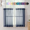 Aiyufneg Navy Blue Sheer Curtains 36 inches Long, Short Kitchen Window Treatment Solid Sheers Cafe Curtains Bathroom Voile Half Window Curtains 2 Panels, Rod Pocket, 40 Wx36 L
