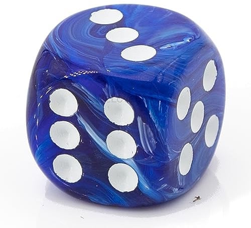 XL W6 Würfel (20mm) in blau/weiße Punkte - Made in Germany - WeLoveDice - 5 Stück