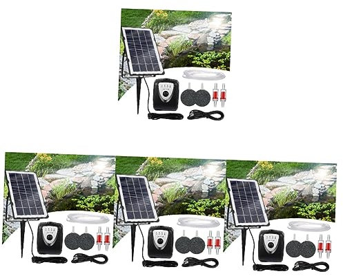 POPETPOP 4 Stück Sauerstoffpumpe Solarteichbelüfter Teichpumpe Luftpumpe Für Aquarien Belüftungspumpe Machtköder Solarbelüfter Für Teich Solar-luftpumpen-Set Pumpe Für Fischteiche Abs Stumm