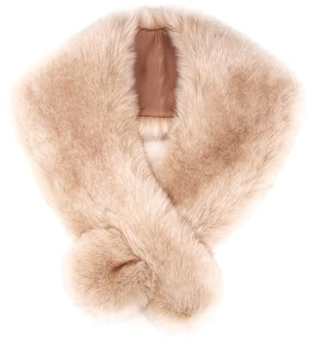 Futrzane Siberian Stola - 20er Jahre Faux Pelzstola Damen - Kunstpelz Fellkragen (Gold Siberian)