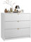 Mirjan24 Kommode Tireno 3SZ mit 3 Schubladen, geriffelte Fronten, Schubladenkommode, B:80 x H:75 x T:40 cm, Highboard, Anrichte, Sideboard, Mehrzweckschrank, Wohnzimmerschrank (Weiß)