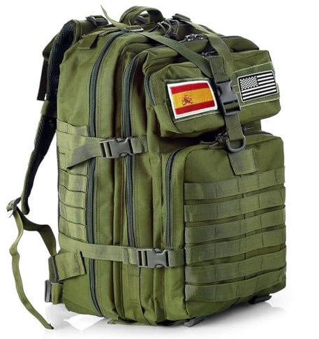 GUJOIN Taktischer Rucksack, 50 Liter, Molle-System, großes Fassungsvermögen, Militärrucksack, 3-Tage-Rucksack, für Wandern, Camping und Atividade Ao Ar Livre, grün