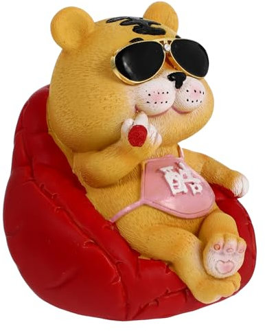 TOPBATHY 1stk Tiger-Harz-Ornament Mini Tiger Figur Miniaturfiguren Tiere Spielfiguren Tiere Gartenfiguren Tiere Tiger Dekofiguren Miniatur Tiger Feng Shui Statue Einfach Büro Das Schild
