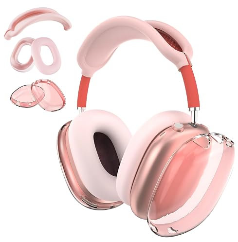 Aiivioll 3-in-1-Hülle Case, Kratzfeste und schweißfeste Ohrpolster-Abdeckung/Ohrmuschel-Abdeckung/Kopfband-Abdeckung für Apple AirPods Max (Rosa)